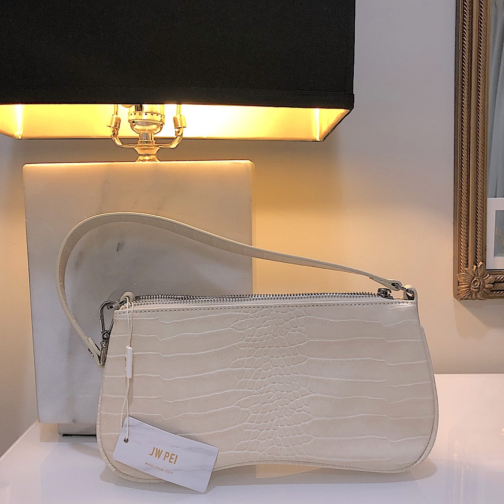 JW PEI Cream Crocodile Shoulder Bag